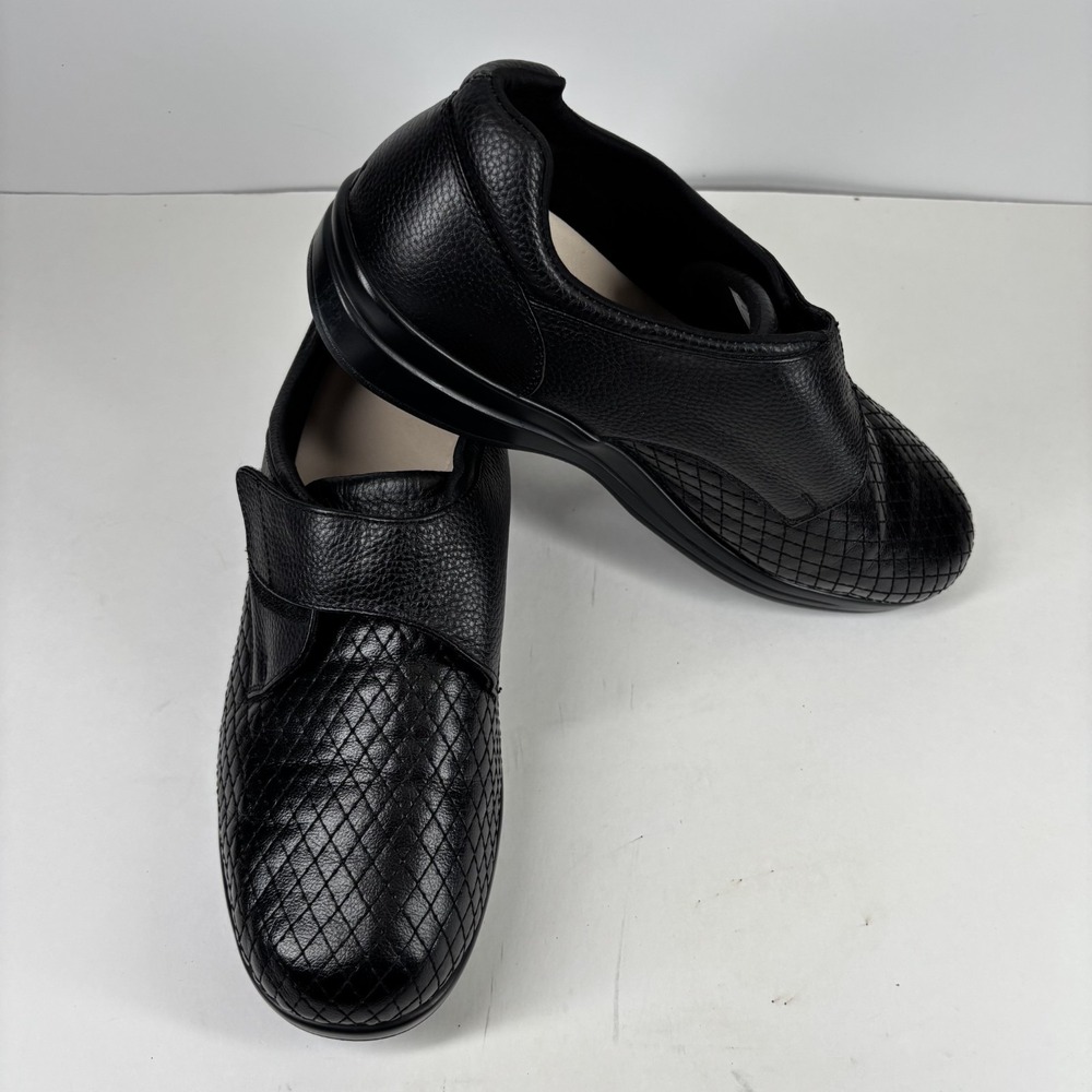 Stride Lite Classic Sydney Men's 12W/Women's 13XW Black Leather Diabetic Shoes - Picture 14 of 16